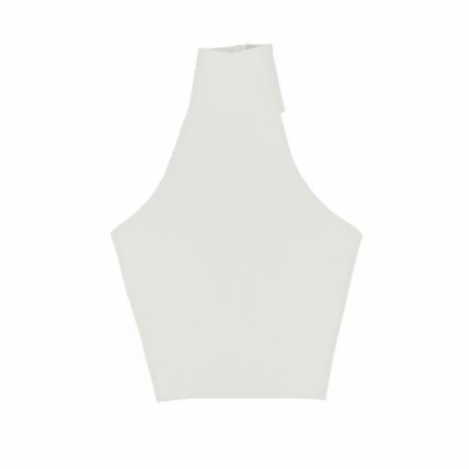 High Neck Doll Vest Ribbed Knit 1/6 Scale Backless Top Handmade