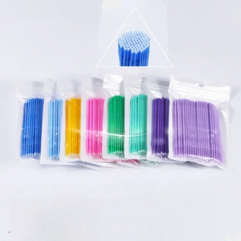 100 Uds. Bolsas de limpieza de hisopo de algodón con varios colores disponibles para ajuste y desinfección de maquillaje Local hisopos de algodón