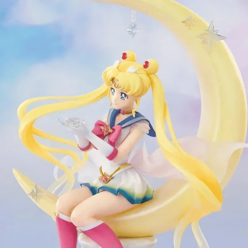 Sailor Moon 19.5cm Anime Figure Tsukino Usagi Princess Serenity Statue Action Figurine Collectible Model Toys Decor Gift