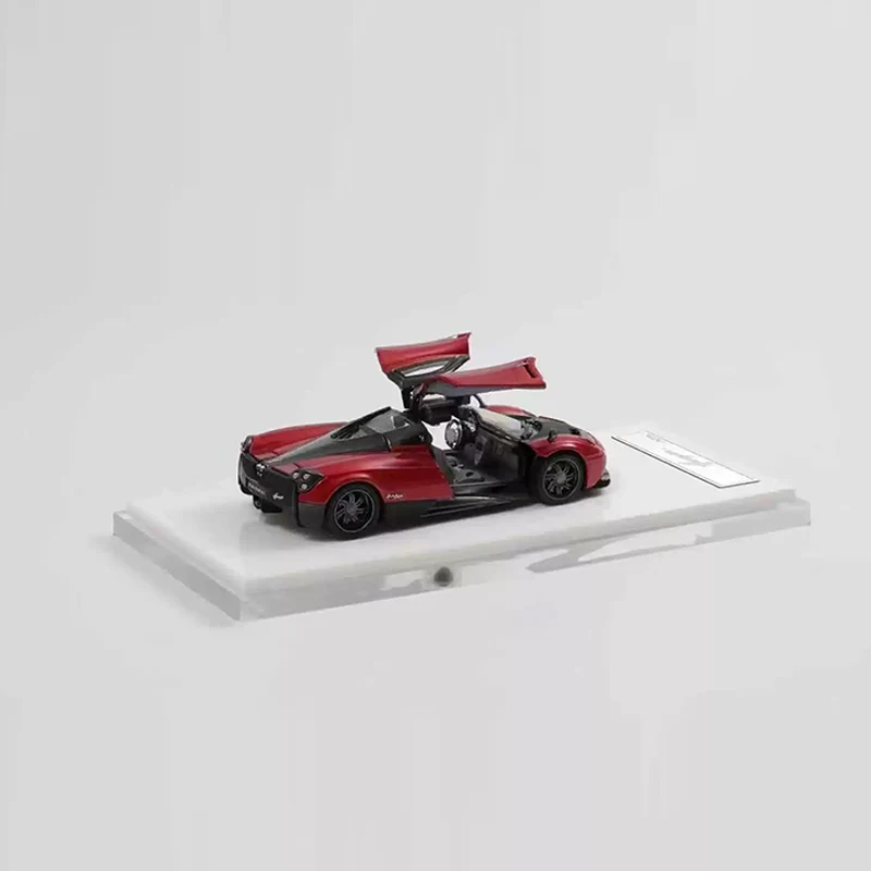 Hkm-ダイキャストスーパーカーモデルカー,両開きドア,メタルレッド,huayra,1:64,レッドウイング,合金