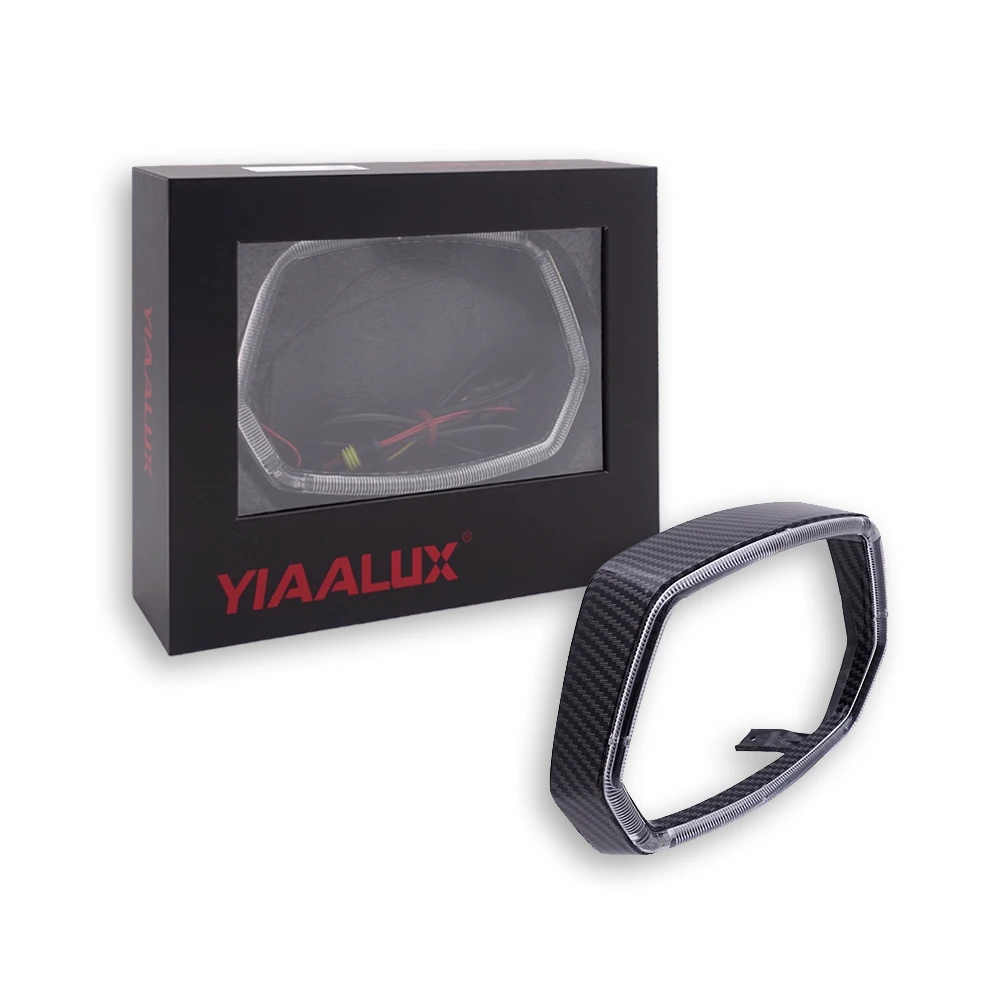 YIAALUX Square Light Guide Frame Headlamp Rim LED Illuminated Ring for VESPA Sprint