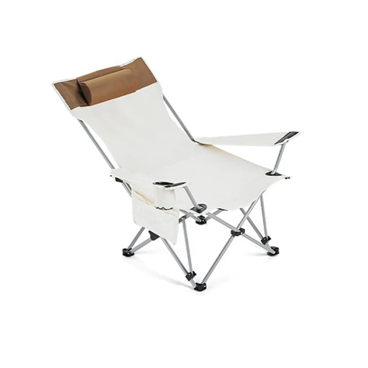 

Outdoor Camping Metal Oxford Fabric Folding Chair-Reclining Fishing Office Lunch Break Multi-functional Chair