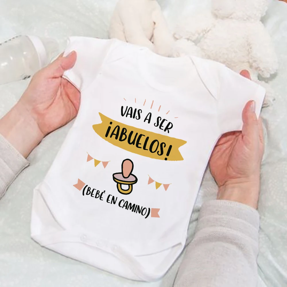 You Are Going To Be Grandparents Baby on The Way Print Infant Romper Baby Announcement Clothes Newborn Short Sleeve Bodysuit