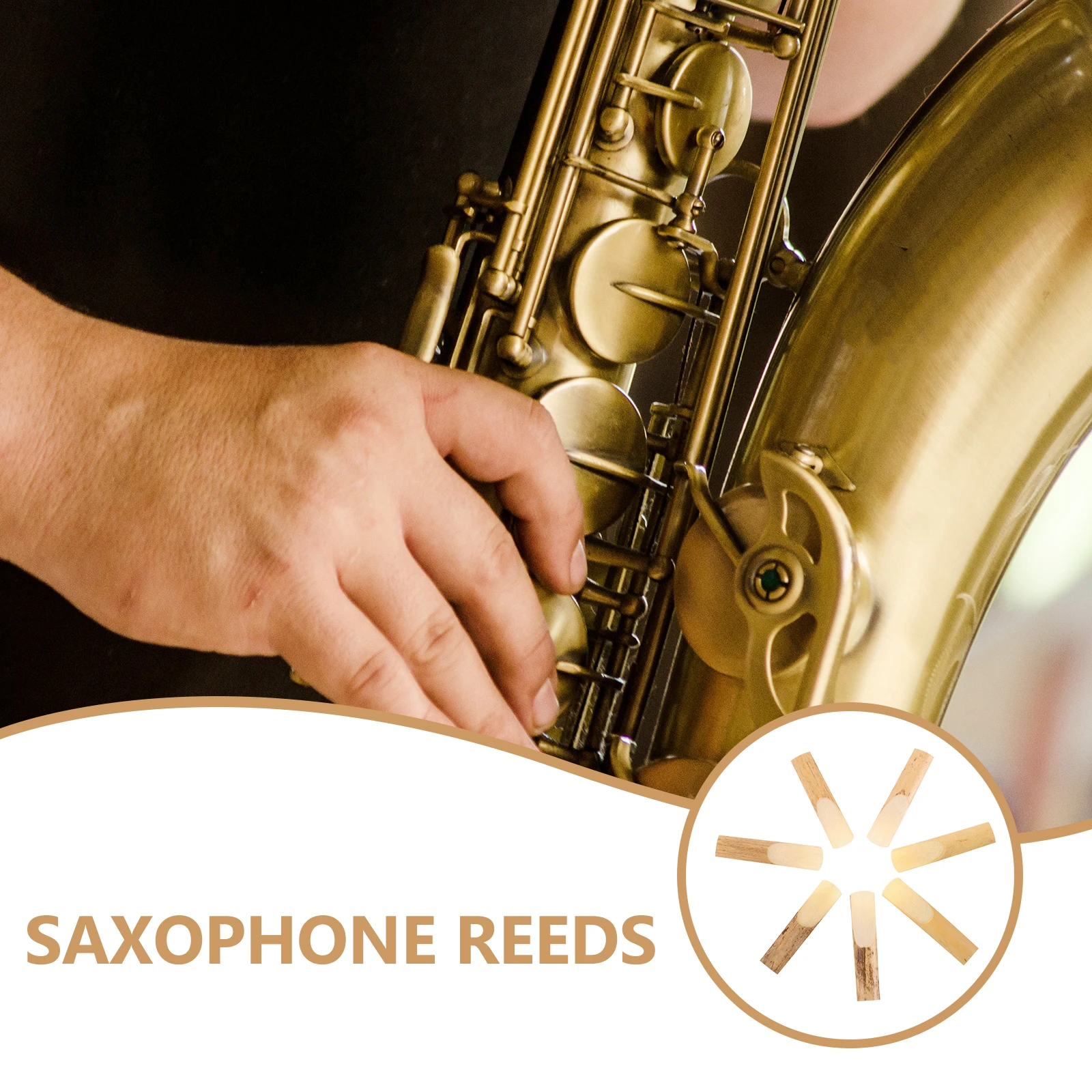 

10Pcs Saxophone Reeds Made of Reed Materials Fine Workmanship No Burrs for Professional Players Beginner Practice Training