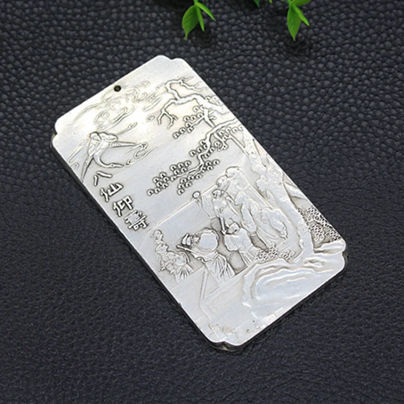 

Antique Miscellaneous Collection Antique Waist Tag Copper Waist Tag White Copper Waist Tag Eight Immortals Yangshou Waist Tag