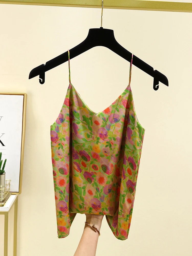 

Новая романтическая кофточка без рукавов, высококачественная свободная атласная поверхность, ношена для эффекта похудения.