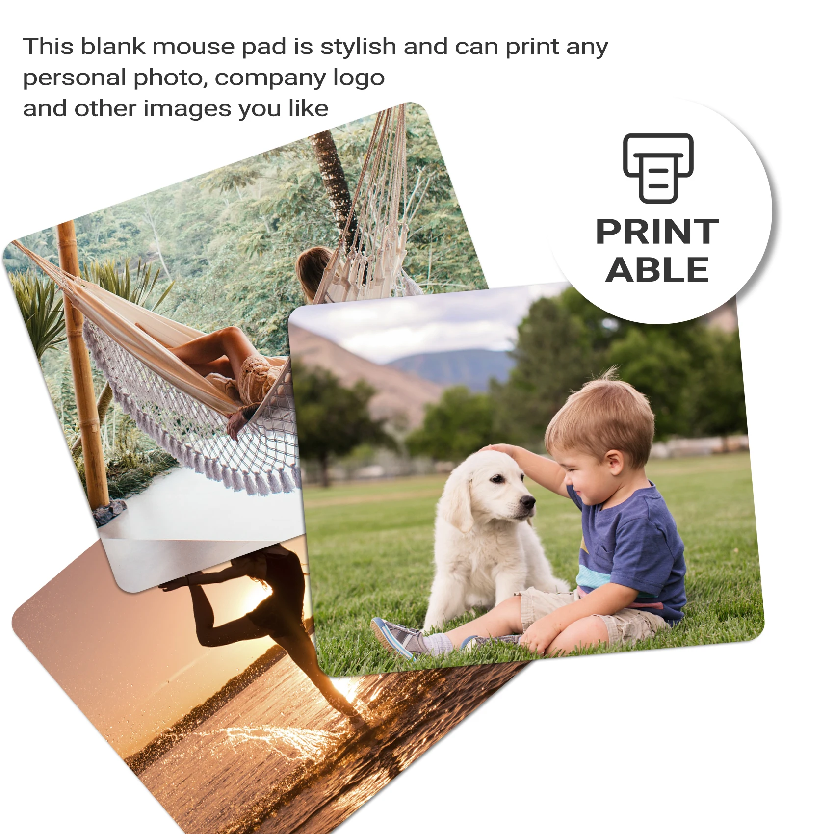 OUVU-10Pcs Mouse Pad em branco para transferência de sublimação, prensa térmica, artesanato de impressão