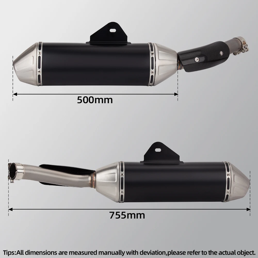 For Yamaha Tenere 700 T700 Escape Moto Slip-on Motorcycle Exhaust Modified Tail Pipe with Carbon Cover Muffler Connect Original