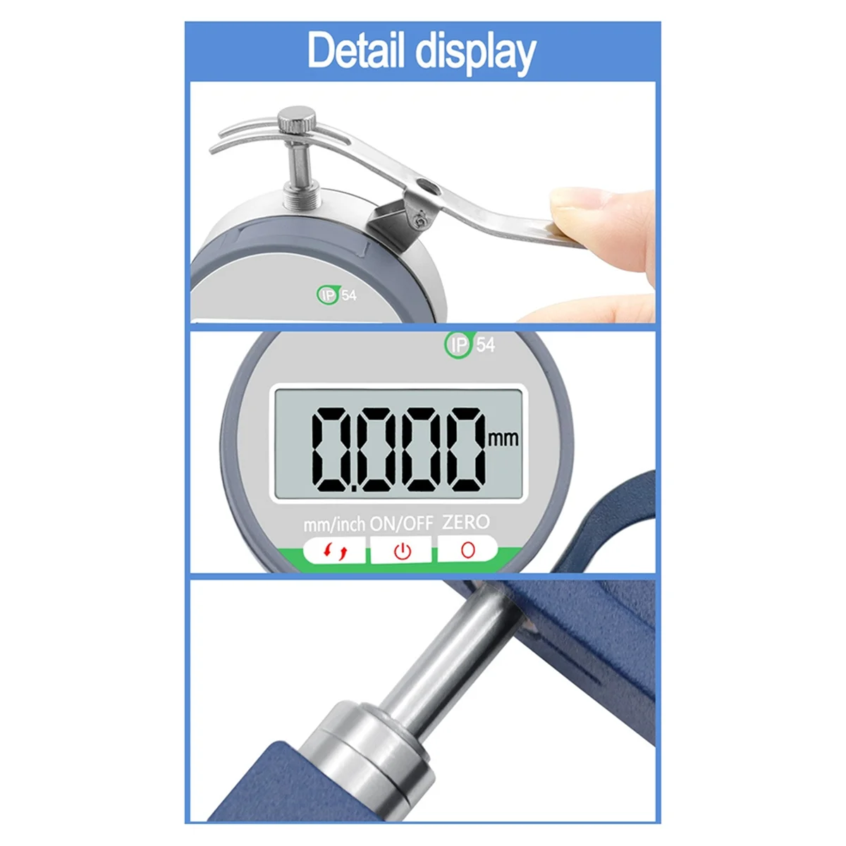 0.01mm 0-12.7mm High-Precision Digital Thickness Gauge Meter IP54 Waterproof and Dustproof Electronic Micrometer