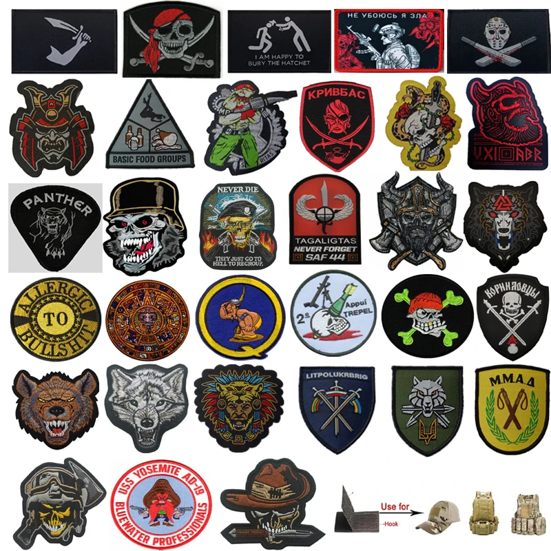 Military Tactical HOOK PVC Rubber Patches Removable Insignia Sewings Armbands Embroidery Patch Clothes Cap Backpacks Decorative