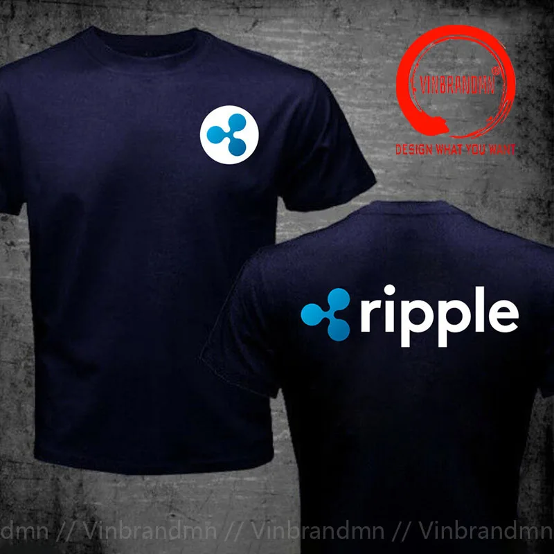 Front Back Printed Ripple XRP Logo T Shirt Men Bitcoin Crypto Cryptocurrency T-Shirt XRP Logo Coin Cryptocurrencies Miner TShirt