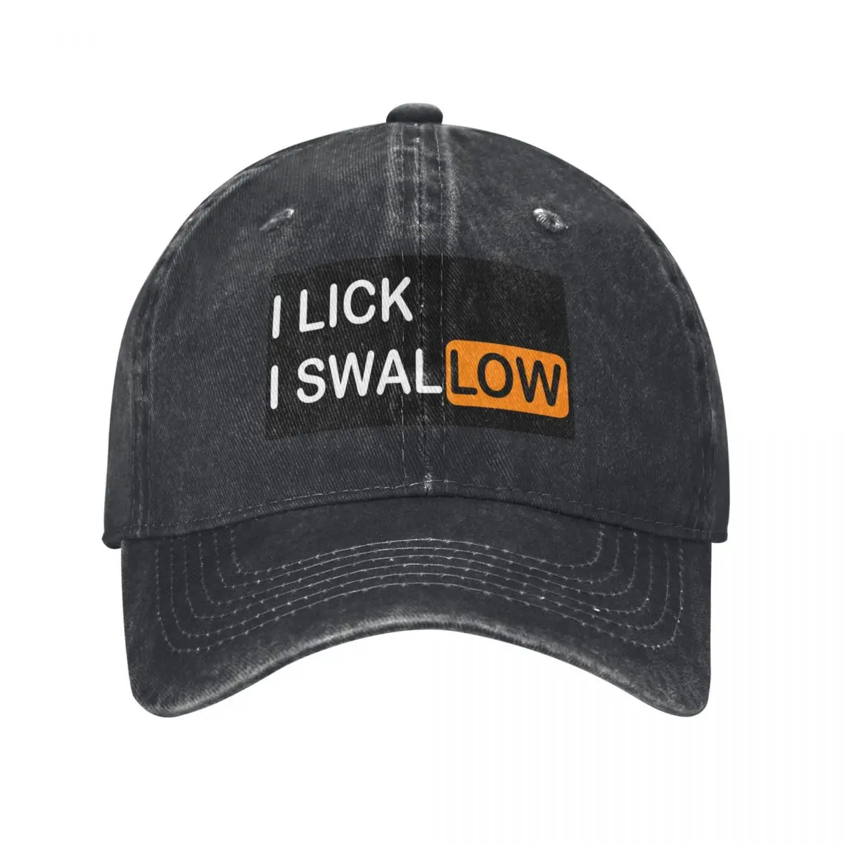 I Lick I Swallow Black Baseball Cap Military Tactical Cap Horse Hat Beach Outing Women Hats Men's