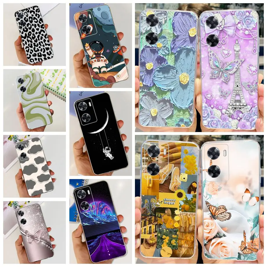 For Oppo A77 5G Case Ultra Soft Slim Silicone Back Cover For Oppo A57 4G 2022 A57s A57E A77 4G Oil Painting Coque Fundas Capas