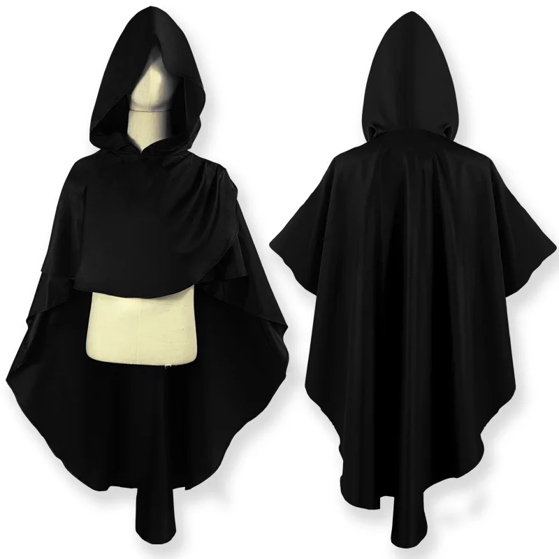 Mittelalterlicher Kapuzenumhang für Erwachsene Männer und Frauen, Halloween-Party Piraten-Cosplay-Kostüm, Zaubererumhang – Detail 10