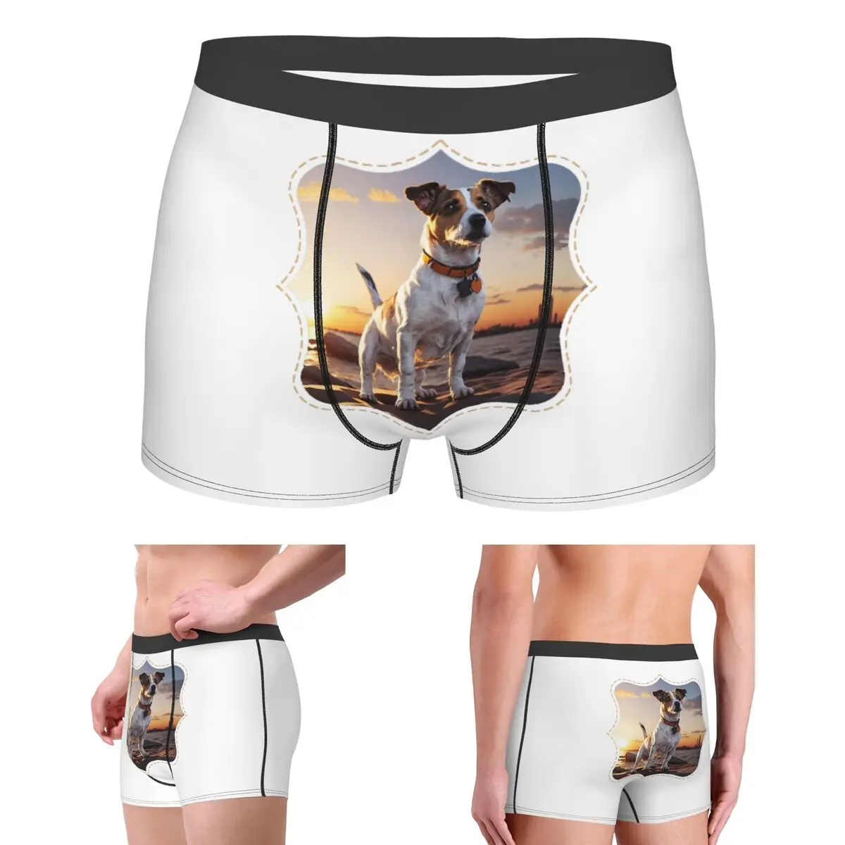 

Boxer Underpants Shorts Jack Russell Dog At Sunset Panties Male Breathable Underwear for Homme Man Boyfriend Gift