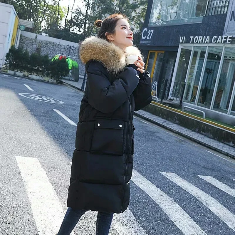 Cotton Padded Women's High School Long Style Student Korean Version Internet Celebrity Harajuku Style Coat Women's Winter Style