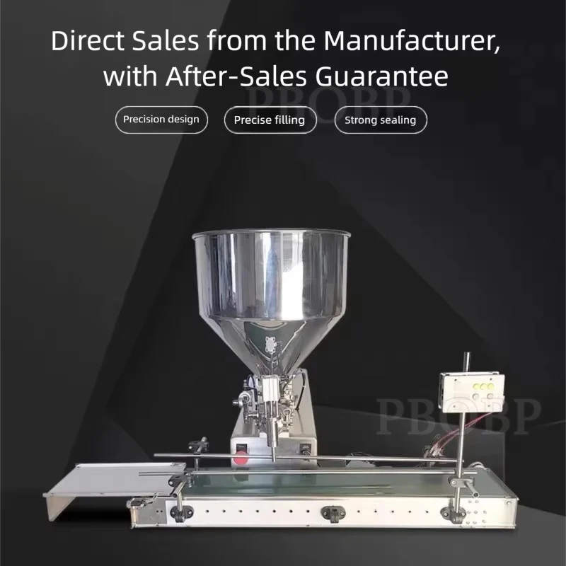 Tabletop Automatic with Conveyor Curry Chocolate Cosmetic Cream Peanut Sauce Butter Tomato Honey Viscosity Paste Filling Machine
