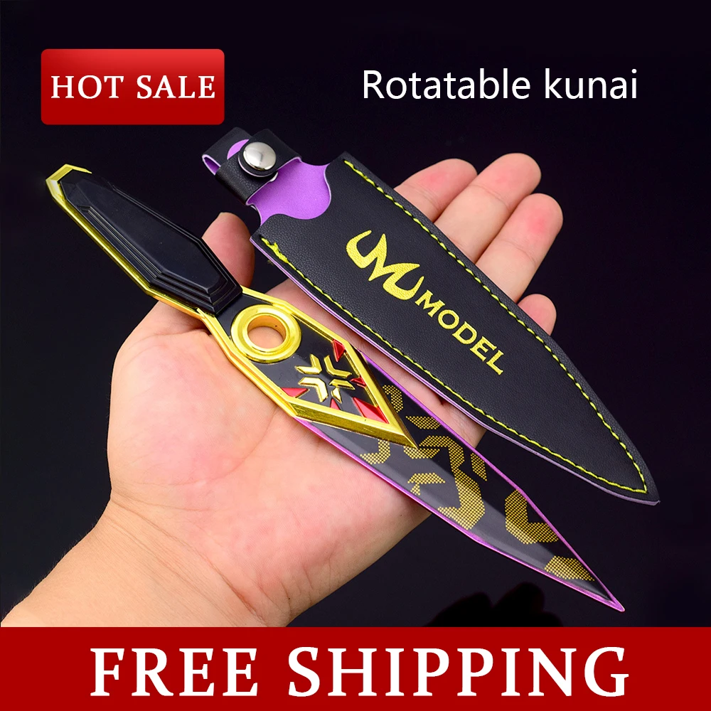 28cm Valorant Champions 2023 Kunai Rotatable All-metal Martial Arts Weapons Katana Toys Game Peripherals Cosplay Prop Knife Toy