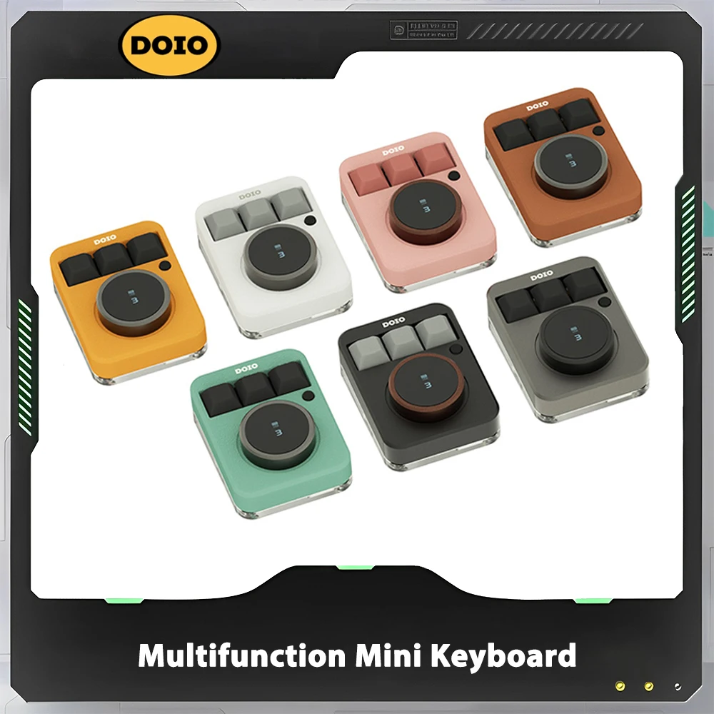 

DOIO KB03B-01 Mechanical Keyboard Two Mode Multifunctional Knob Aluminum Alloy Designer Wireless Keyboard Customized Keypad PS