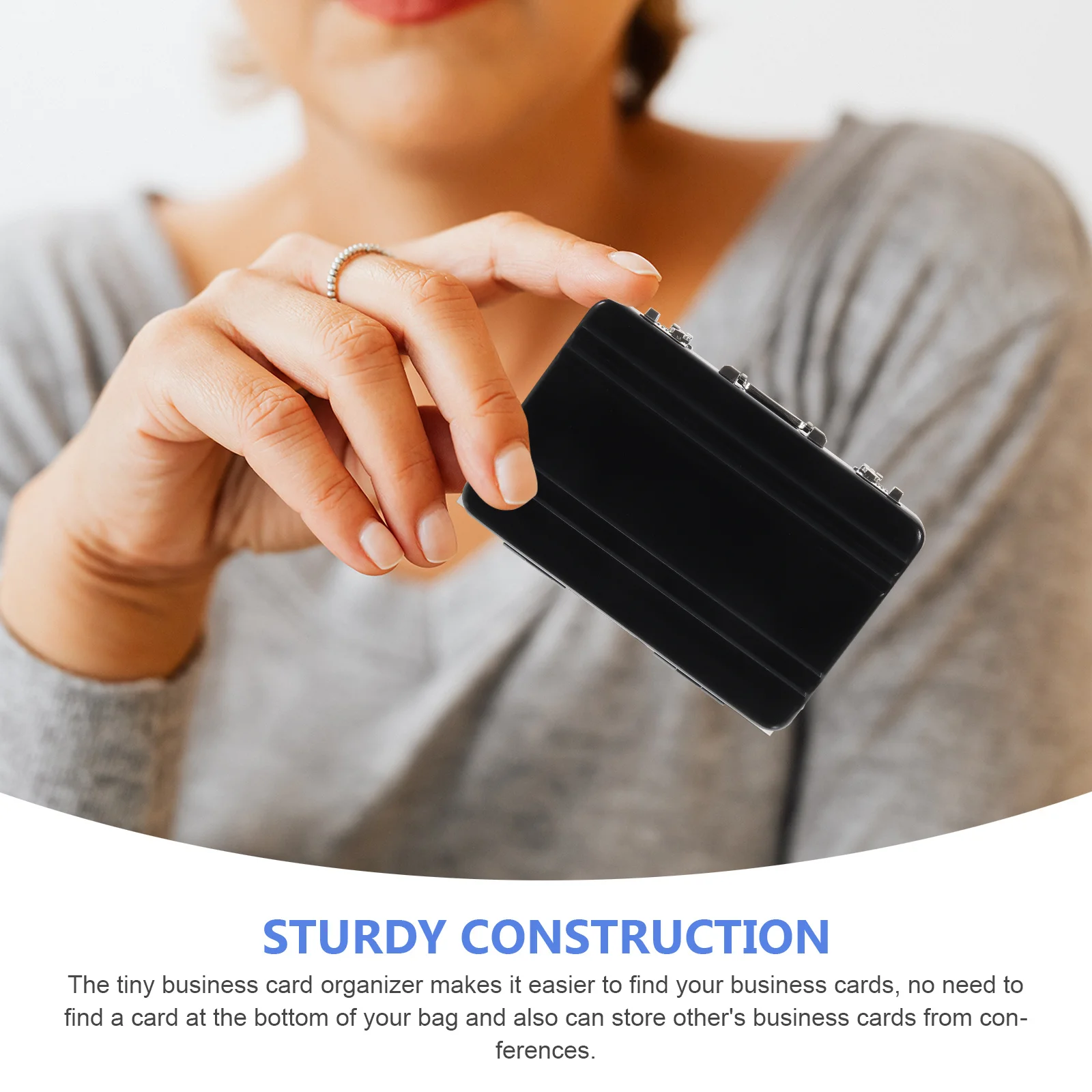 

Portable Aluminum Alloy Business Card Holder Mini Briefcase Card Organizer Office Supplies Credit Cards Case Business Cards Case