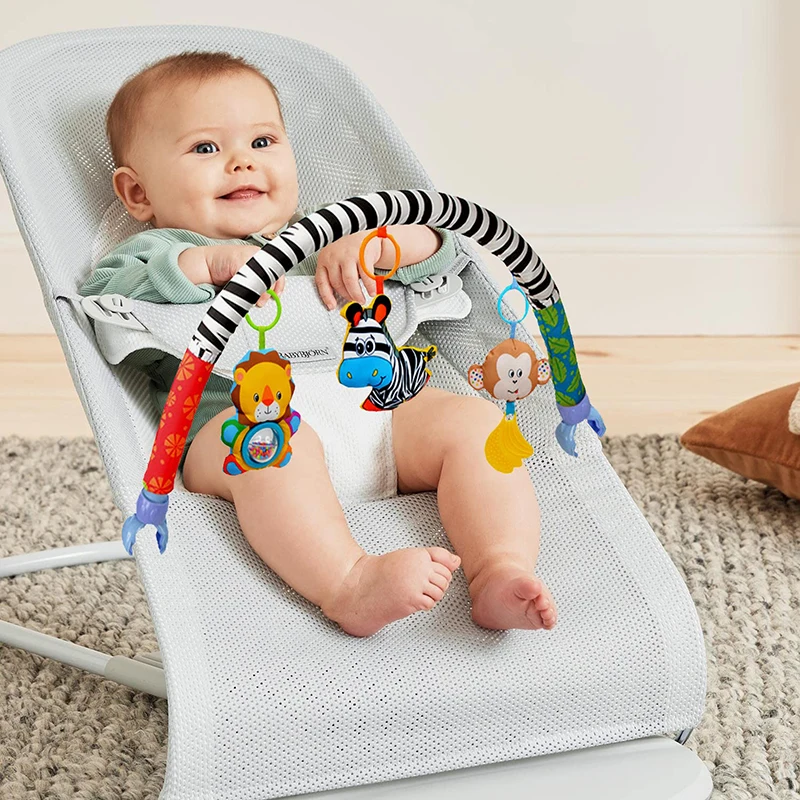 Baby Stroller Arch Toys Car Seat Bouncer Bar Mobile Bassinet Adjustable Baby Hanging Toys Fit Crib Bed Feeding Chair for Newborn