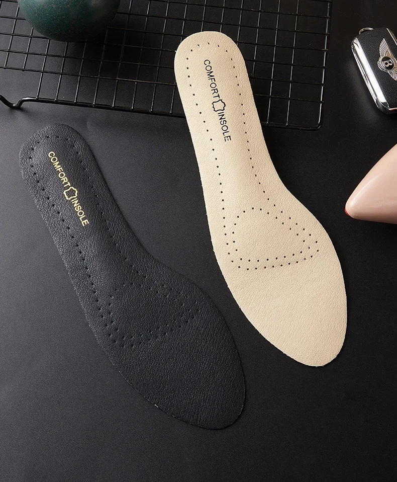 Leder-Einlegesohlen für Damen, weiche, rutschfeste Schuhpolster, bequeme Einlegesohle zur Fußgewölbeunterstützung für Füße, Plantarfasziitis, Linderung von Schuheinlagen – Detail 18