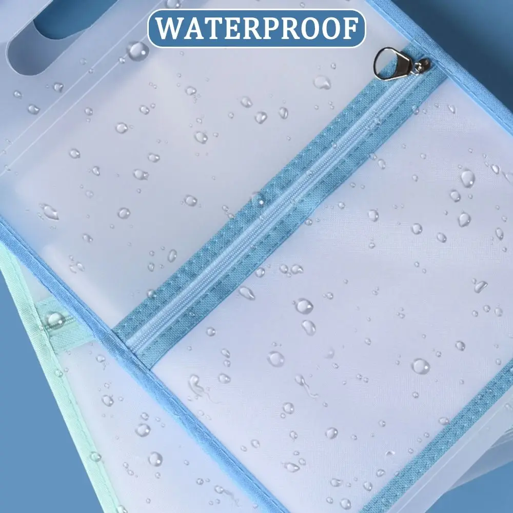 Portable Waterproof A4 File Folder 13 Pockets Plastic File Organizer Large Capacity Test Paper Storage Folder