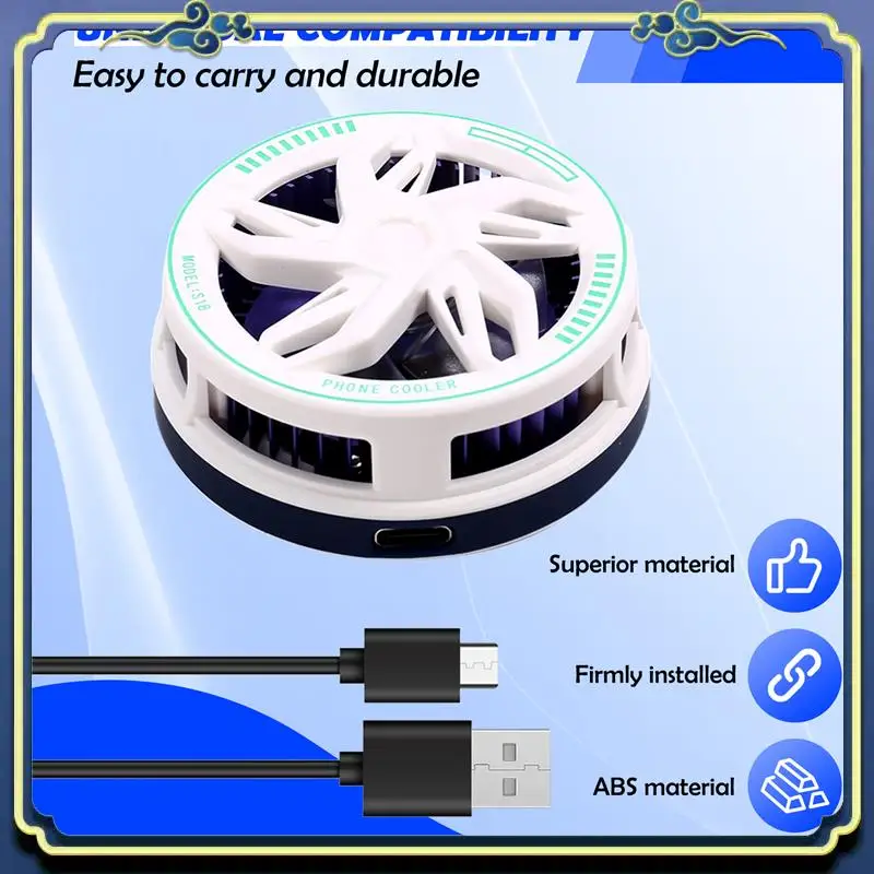 Portable S18 Mobile Phone Cooling Radiator Magnetic Semiconductor Technology, Silent Operation Compatible With IOS & Android