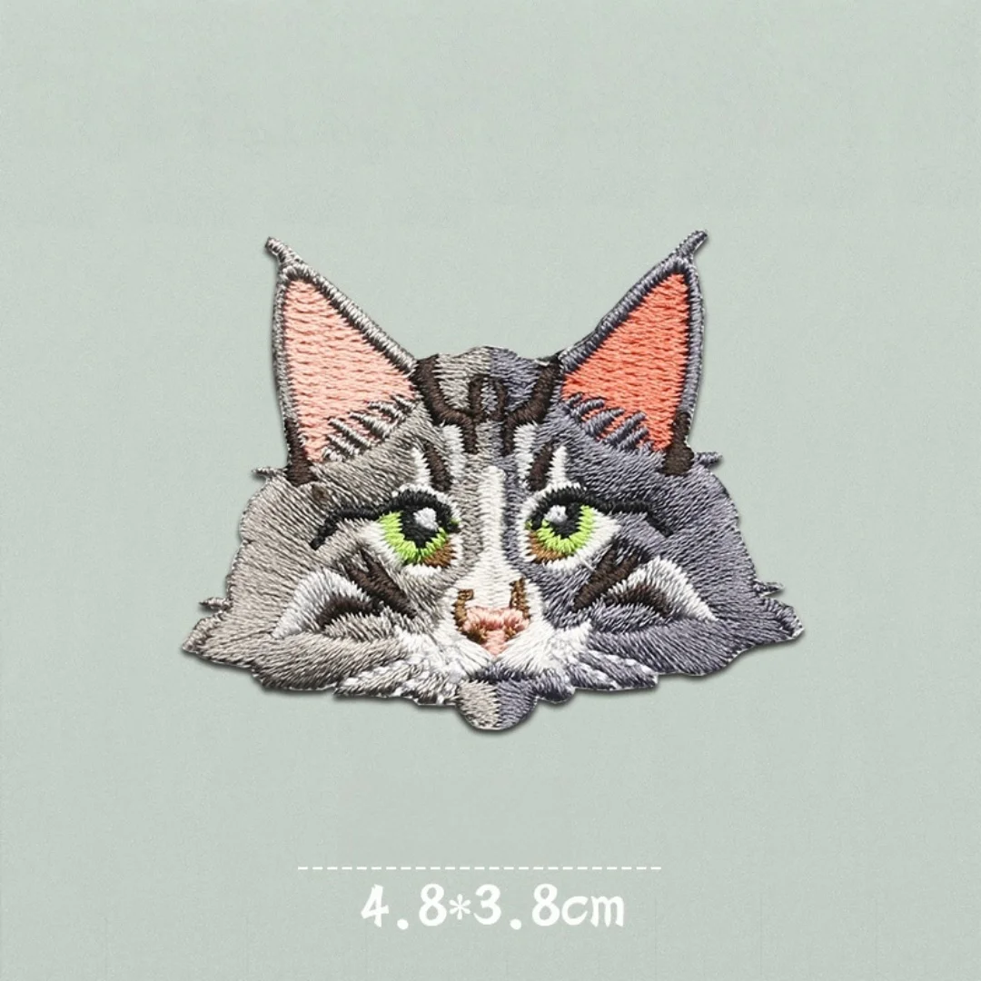 1 pcs Iron-on Embroidered Appliques,Embroidered cait,Sew-on Patches For Dress Supplies,For Dress DIY,Cute cat Appliques
