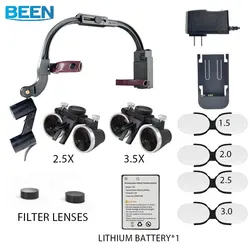 Dental LED Head Light Lamp Loupes 2.5X 3.5X Medical Aesthetics Surgical Headlight Magnification Binocular For Lab Equipment
