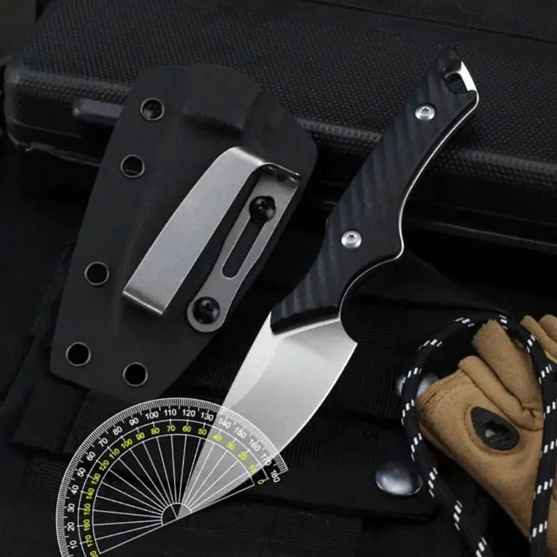 Cuchillos multiherramienta GT0194 edc, cuchillo de hoja fija de acero 14C28N con funda K, cuchillo táctico de lino G10 para exteriores