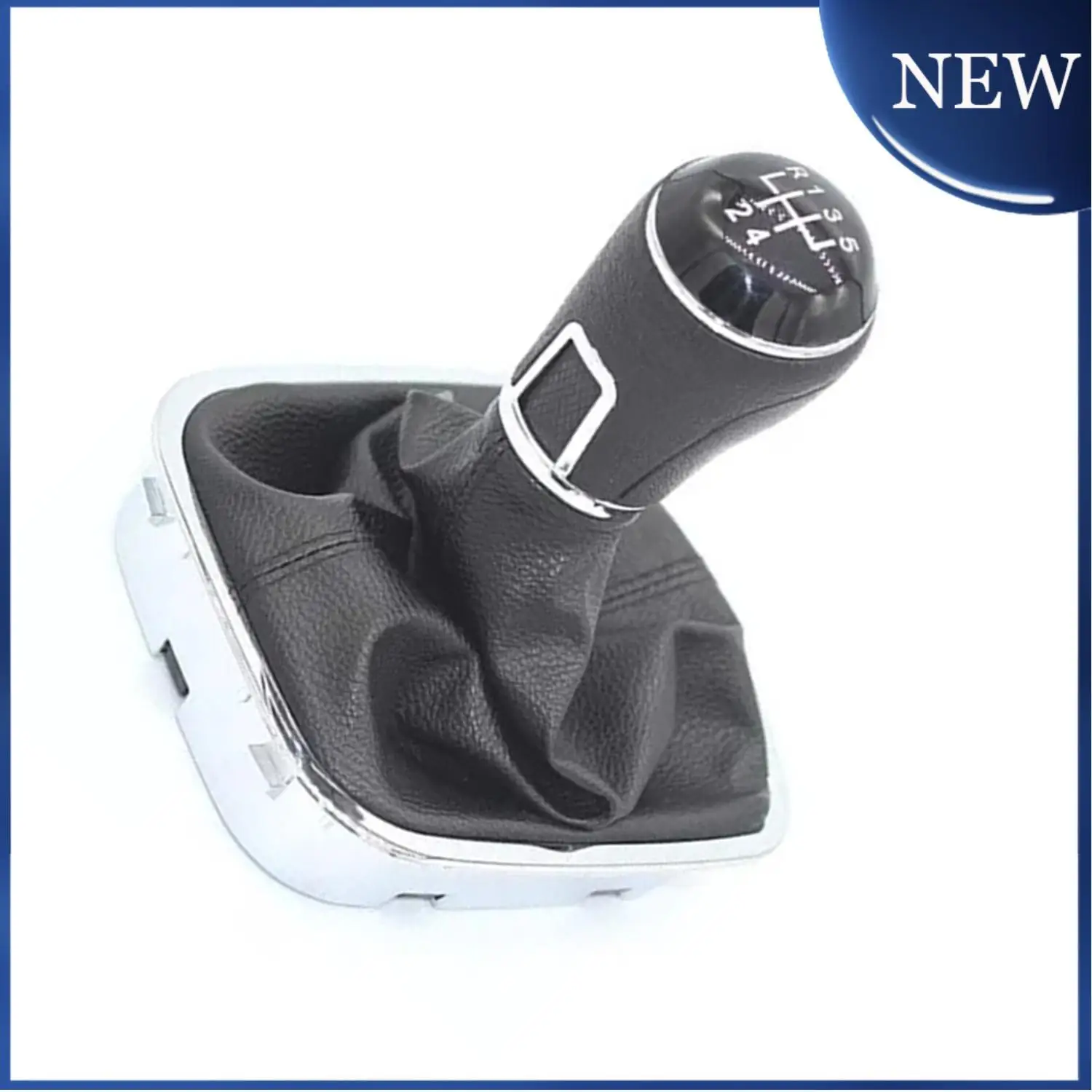 

5 Speed Gear Shift Knob Lever & Boot Gaitor Black Leather Set For VW Golf 5 6 Jetta V VI Scirocco Handball Shift Head Dust Cover