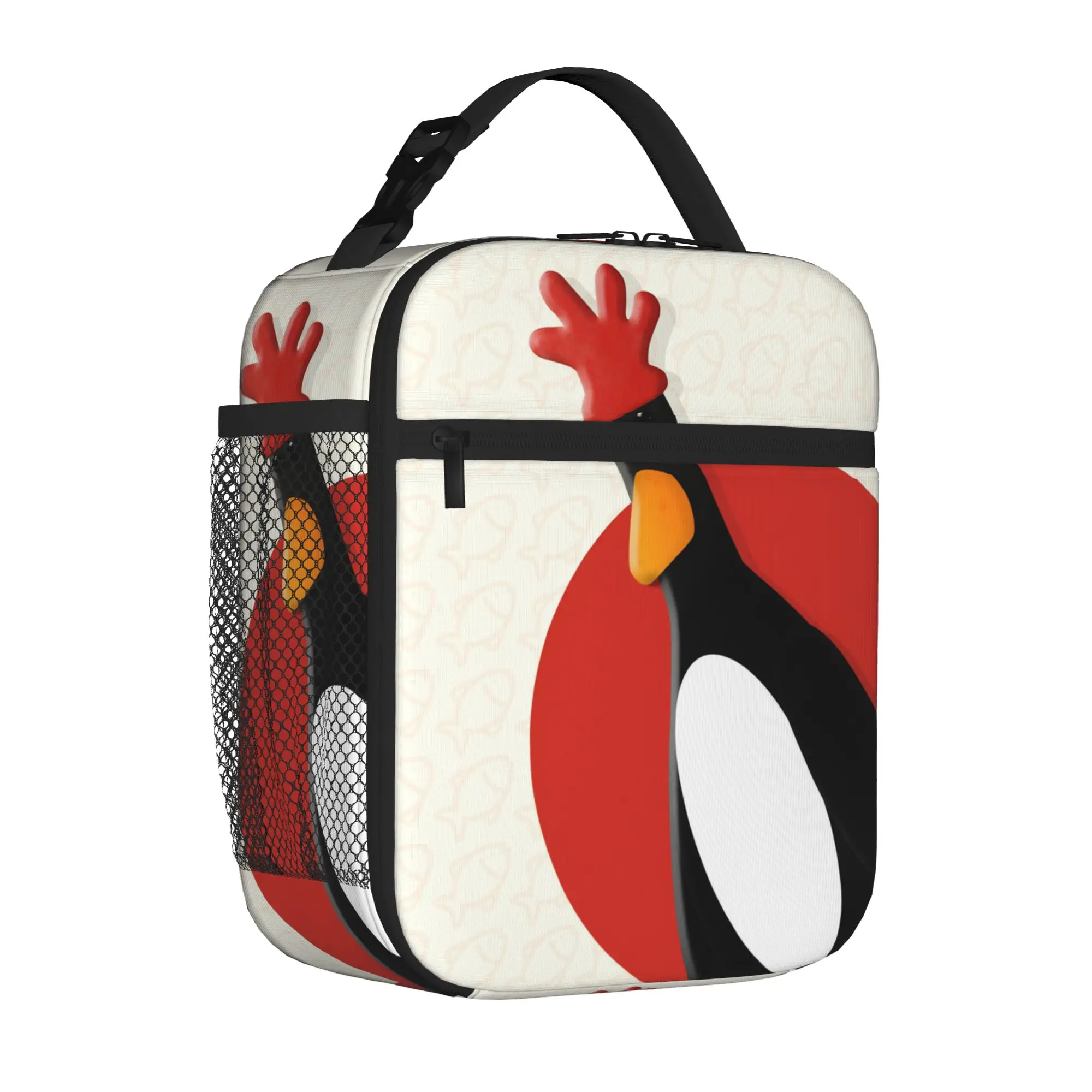 Feathers Penguin McGraws Tote Insulated Lunch Bag Chicken Disguise Funny Handheld Food Bag Leakproof Thermal Cooler Spacious Box