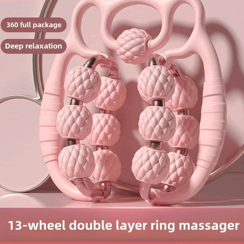 

360 ° Роликовый массажер для мышц, зажим для массажа глубоких тканей, функция ног, точечный массажер для ног, двухрядный дизайн, форма медведя