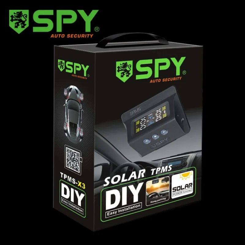 SPY X3 Solar Power TPMS Car Tire Pressure Monitoring System