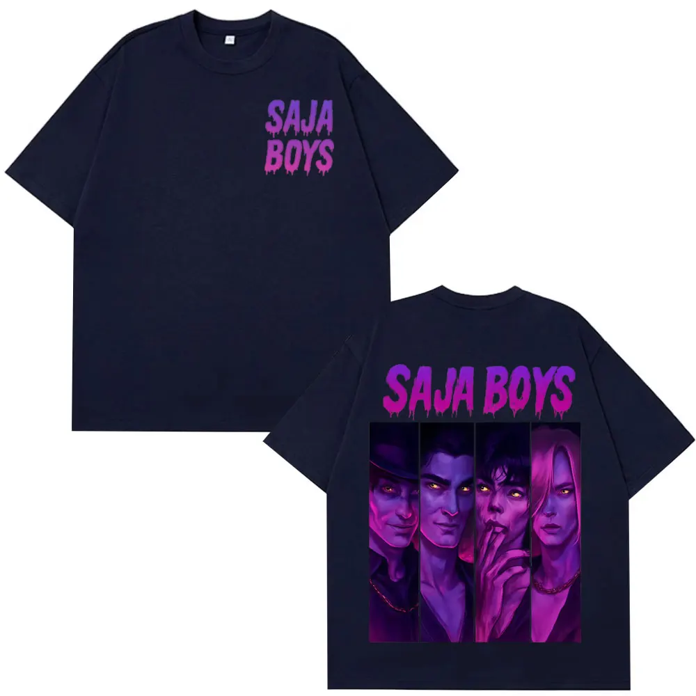 ساجا بنين Kpop شيطان الصيادين أنيمي مضحك ميمي تي شيرت الرجال النساء الهيب هوب تي شيرت ، قصيرة الأكمام عادية القطن تي شيرت على طراز هاراجوكو #3