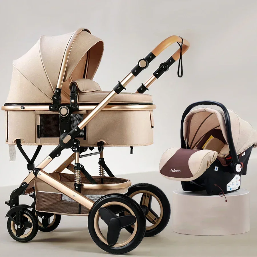 3in1 Baby Stroller With Car Seat,High Landscape  Stroller Luxury Infant Stroller Set Newborn Baby Car Seat Trolley Pushchair