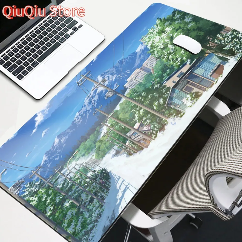 Japanisches Street Mouse Pad XL mit Rastkante, großes Gaming-Mauspad, Gamer-Mausmatte, Büro-Laptop-Tischunterlage, Gummi-Schreibtischmatte