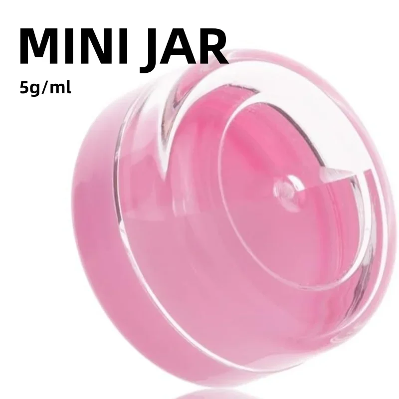 

12Pcs Cosmetic Plastic Jars 5g Sample Refillable Container Lip Lotion Cream Beads with Labels Mini Spatulas Pink Black Lid Boxes