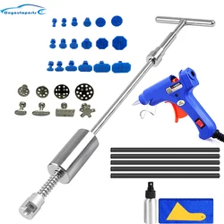 Voiture de Débosselage sans peinture Outils Extracteur Kit De Marteau Coulissant Inverse Marteau Outil Corps Ventouse/Adhésif Bleu Onglets De Colle