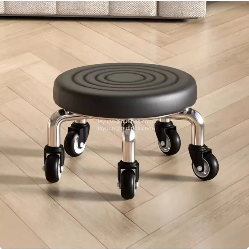 Swivel Stool Small Nail Art  Small Bench Stool Home Use Rolling Low Stool Chair Learning Low