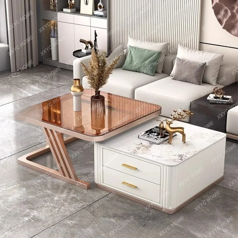 XX Coffee Table Living Room Light Luxury Clear Unique Side Table Modern Simple Mesas Bajas Furniture