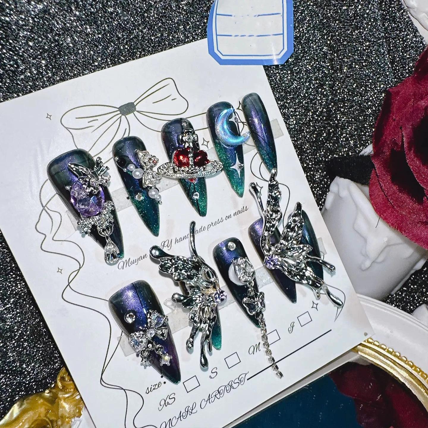 roxo-galaxia-fada-3d-imprensa-em-unhas-forma-de-stiletto-decoracao-de-metal-gradiente-iridescente-10-pcs-iridescente-roxo-verde-gradiente-conjunto