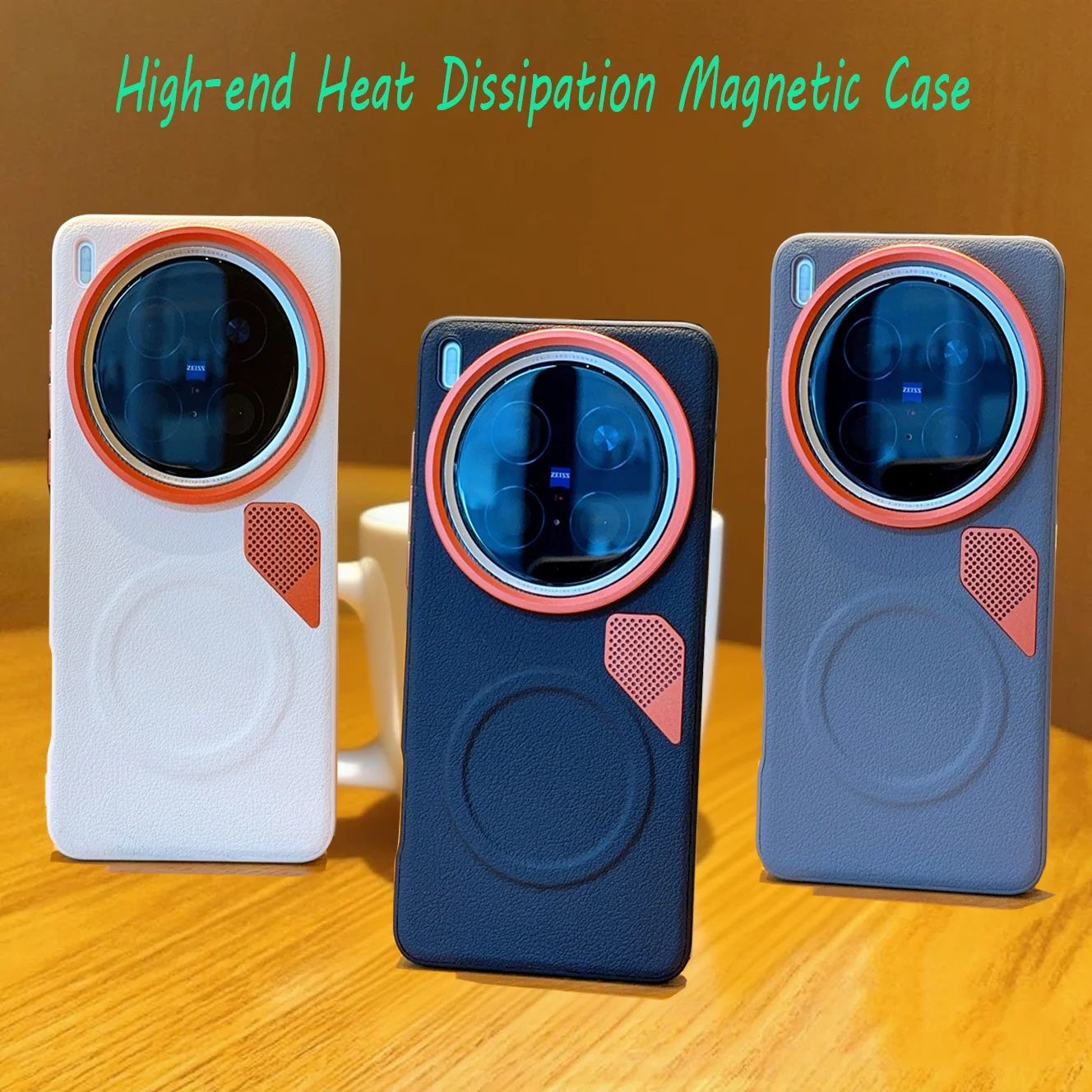 

Чехол с рассеиванием тепла для Vivo X200 Ultra X200 Pro Mini X200s X100 Ultra X100s Pro, роскошный магнитный противоударный чехол из искусственной кожи