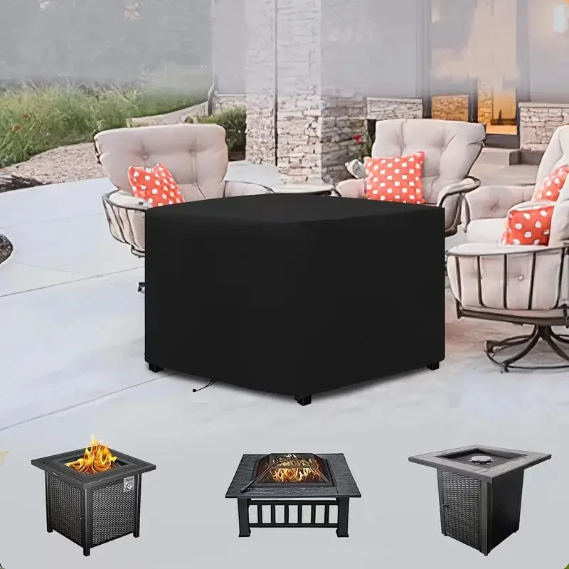 Patio Fire Pit Cover - Waterproof Square Gas Fire Pit Table Cover, Durable Oxford Cloth