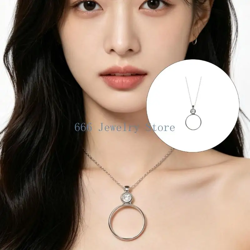 F2TD Stylish Transparency Resin Magnifier Necklace For Readers And Artists