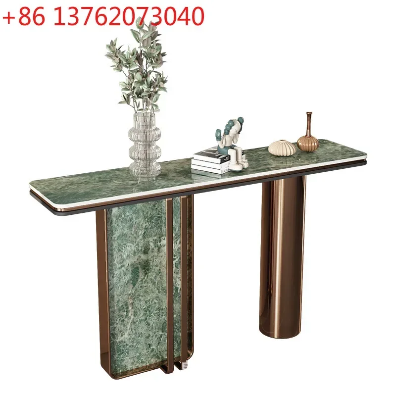 TTLight luxury Italian marble against the wall rock slab case metal entrance cabinet