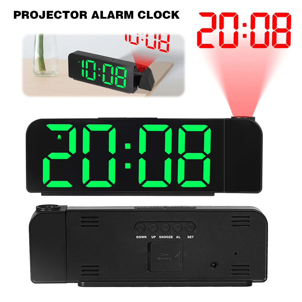 

Projection Alarm Clock LED Digital Alarm Clock Multifunctional Desk Alarm Clock USB Plug In for Hearing Impaired & Deaf People