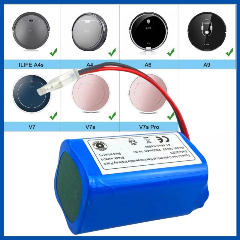 

НОВЫЙ литиевый аккумулятор 14,8 В 2800 мАч для робота-пылесоса ILIFE A4 A4s V7 A6 V7s Plus ILife 4S1P