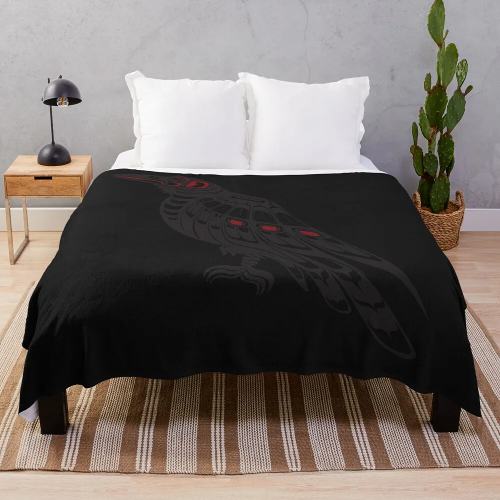 

Pacific Northwest Raven native american salish formline art Crow Classic T-Shirt Throw Blanket Loose Soft Plaid Blankets